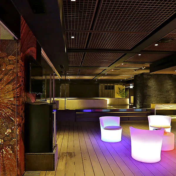 LED lounge with glowing seats photo