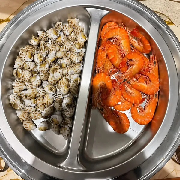 Seafood buffet platter with shrimp and shellfish photo